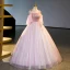 Charmant Rosa Perlenstickerei Perle Pailletten Ballkleider 2023 Ballkleid Spaghettiträger Kurze Ärmel Rückenfreies Lange Festliche Kleider