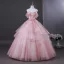 Lovely Blushing Pink Pearl Appliques Prom Dresses 2026 Ball Gown Strapless Sleeveless Backless Floor-Length / Long Formal Dresses