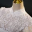 Charming Ivory Lace Flower Bow Evening Dresses 2023 Trumpet / Mermaid High Neck Short Sleeve Floor-Length / Long Evening Party Formal Dresses