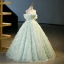 Fashion Sage Green Beading Butterfly Appliques Prom Dresses 2023 Ball Gown Off-The-Shoulder Short Sleeve Backless Floor-Length / Long Prom Formal Dresses