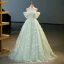 Fashion Sage Green Beading Butterfly Appliques Prom Dresses 2023 Ball Gown Off-The-Shoulder Short Sleeve Backless Floor-Length / Long Prom Formal Dresses