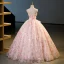 Flower Fairy Blushing Pink Appliques Printing Flower Sequins Prom Dresses 2023 Ball Gown Strapless Sleeveless Backless Floor-Length / Long Prom Formal Dresses