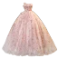 Flower Fairy Blushing Pink Appliques Printing Flower Sequins Prom Dresses 2023 Ball Gown Strapless Sleeveless Backless Floor-Length / Long Prom Formal Dresses