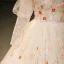 Flower Fairy Champagne Multi-Colors Sequins Flower Beading Prom Dresses 2023 Square Neckline Long Sleeve Backless Floor-Length / Long Formal Dresses