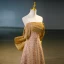 Scintillantes Sexy Doré Paillettes Robe De Bal Princesse 2023 Sans Manches Bustier Dos Nu Noeud Train De Balayage Promo Robe De Ceremonie