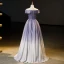 Chic / Belle Dégradé De Couleur Lavande Glitter Paillettes Robe De Bal 2023 Princesse De l'épaule Sans Manches Longue Robe De Ceremonie