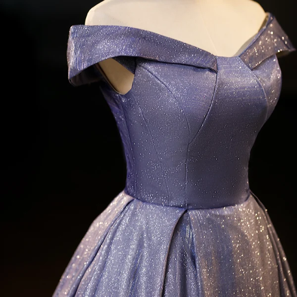 Chic / Belle Dégradé De Couleur Lavande Glitter Paillettes Robe De Bal 2023 Princesse De l'épaule Sans Manches Longue Robe De Ceremonie