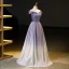 Chic / Belle Dégradé De Couleur Lavande Glitter Paillettes Robe De Bal 2023 Princesse De l'épaule Sans Manches Longue Robe De Ceremonie