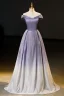 Chic / Belle Dégradé De Couleur Lavande Glitter Paillettes Robe De Bal 2023 Princesse De l'épaule Sans Manches Longue Robe De Ceremonie