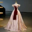 Charming Gold Glitter Appliques Rhinestone Prom Dresses 2023 Ball Gown Off-The-Shoulder Sleeveless Backless Floor-Length / Long Prom Formal Dresses