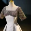 Chic / Beautiful Multi-Colors Sequins Printing Prom Dresses 2023 A-Line / Princess Square Neckline Short Sleeve Backless Floor-Length / Long Prom Formal Dresses