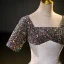 Chic / Beautiful Multi-Colors Sequins Printing Prom Dresses 2023 A-Line / Princess Square Neckline Short Sleeve Backless Floor-Length / Long Prom Formal Dresses