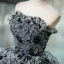 Chic / Beautiful Grey Printing Appliques Prom Dresses 2023 Ball Gown Strapless Sleeveless Backless Floor-Length / Long Formal Dresses