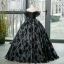 Elegant Black Prom Dresses 2023 Ball Gown Off-The-Shoulder Short Sleeve Backless Floor-Length / Long Formal Dresses