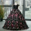 Vintage / Originale Multi-Couleurs En Dentelle Fleur Papillon Noire Robe De Bal 2023 Robe Boule De l'épaule Sans Manches Dos Nu Longue Promo Robe De Ceremonie