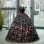 Vintage / Originale Multi-Couleurs En Dentelle Fleur Papillon Noire Robe De Bal 2023 Robe Boule De l'épaule Sans Manches Dos Nu Longue Promo Robe De Ceremonie