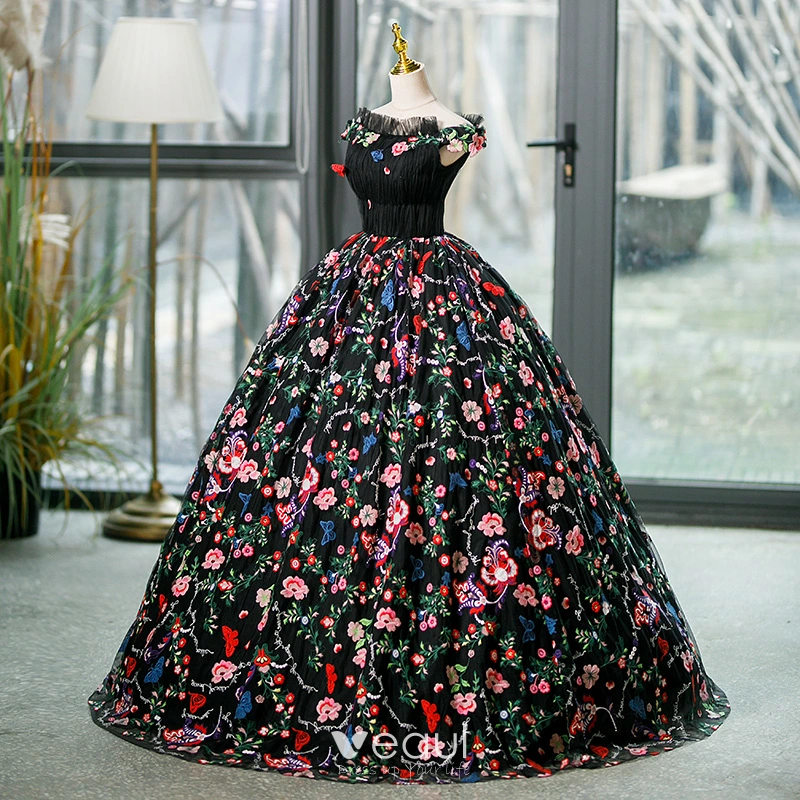 floral homecoming dresses 2023 A-Line Scoop Knee-Length Champagne Homecoming Dress with Red Flowers,MH476  – Musebridals main image 1