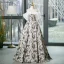 Elegante Schwarz Drucken Weiß Ballkleider 2023 Ballkleid Off Shoulder Kurze Ärmel Rückenfreies Lange Ball Festliche Kleider