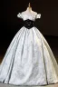 Elegant Sky Blue Beading Prom Dresses 2023 Ball Gown Off-The-Shoulder Short Sleeve Backless Floor-Length / Long Formal Dresses