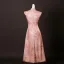 Chinese style Candy Pink Printing Tea-length Prom Cheongsam 2025 Trumpet / Mermaid High Neck Sleeveless