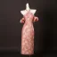 Charming Chinese style Candy Pink Beading Pearl Rhinestone Split Front Tea-length Prom Cheongsam / Qipao 2025 Trumpet / Mermaid Halter Sleeveless Backless