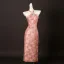Charming Chinese style Candy Pink Beading Pearl Rhinestone Split Front Tea-length Prom Cheongsam / Qipao 2025 Trumpet / Mermaid Halter Sleeveless Backless