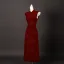 Vintage / Retro Chinese style Burgundy Glitter Prom Cheongsam 2025 Trumpet / Mermaid High Neck Sleeveless Floor-Length / Long
