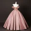 Elegante Pink Perlenstickerei Pailletten Blumen Ballkleider 2025 Ballkleid Off Shoulder Kurze Ärmel Rückenfreies Lange Festliche Kleider