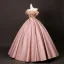 Elegante Pink Perlenstickerei Pailletten Blumen Ballkleider 2025 Ballkleid Off Shoulder Kurze Ärmel Rückenfreies Lange Festliche Kleider
