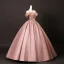 Elegante Pink Perlenstickerei Pailletten Blumen Ballkleider 2025 Ballkleid Off Shoulder Kurze Ärmel Rückenfreies Lange Festliche Kleider