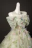 Blumenfee Salbeigrün Perlenstickerei Pailletten Applikationen Ballkleider 2025 Ballkleid Off Shoulder Kurze Ärmel Rückenfreies Lange Festliche Kleider