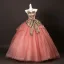 Mode Rose Bonbon Volants en Cascade Noeud Paillettes Robe De Bal 2025 Bustier Sans Manches Dos Nu Longue Robe De Ceremonie