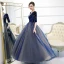Classic Royal Blue Prom Dresses 2020 Ball Gown Deep V-Neck 1/2 Sleeves Star Embroidered Floor-Length / Long Ruffle Backless Formal Dresses