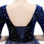 Classic Royal Blue Prom Dresses 2020 Ball Gown Deep V-Neck 1/2 Sleeves Star Embroidered Floor-Length / Long Ruffle Backless Formal Dresses