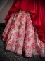 Vintage / Retro Burgundy Printing Glitter Corset Prom Dresses 2025 Ball Gown Off-The-Shoulder Short Sleeve Backless Floor-Length / Long Formal Dresses