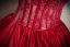 Vintage / Retro Burgundy Printing Glitter Corset Prom Dresses 2025 Ball Gown Off-The-Shoulder Short Sleeve Backless Floor-Length / Long Formal Dresses
