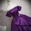 Vintage / Retro Purple Rhinestone Prom Dresses 2025 Ball Gown Off-The-Shoulder Short Sleeve Backless Floor-Length / Long Formal Dresses