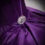 Vintage / Retro Purple Rhinestone Prom Dresses 2025 Ball Gown Off-The-Shoulder Short Sleeve Backless Floor-Length / Long Formal Dresses