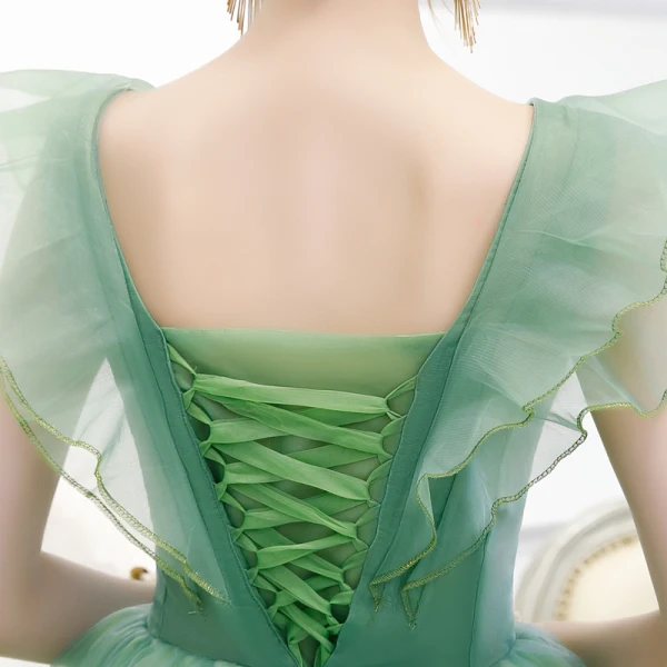 Flower Fairy Mint Green Prom Dresses 2020 Ball Gown V-Neck Sleeveless Appliques Flower Flower Fairy Mint Green Prom Dresses 2020 Ball Gown V-Neck Sleeveless Appliques Flower