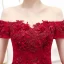 Chic / Beautiful Burgundy Prom Dresses 2020 Ball Gown Off-The-Shoulder Short Sleeve Appliques Lace Beading Floor-Length / Long Ruffle Backless Formal Dresses