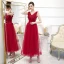 Chic / Beautiful Burgundy Evening Dresses  2020 A-Line / Princess V-Neck Sleeveless Appliques Lace Flower Ankle Length Ruffle Backless Formal Dresses