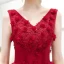 Chic / Beautiful Burgundy Evening Dresses  2020 A-Line / Princess V-Neck Sleeveless Appliques Lace Flower Ankle Length Ruffle Backless Formal Dresses
