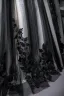 Elegant Black Silver Lace Flower Prom Dresses 2025 Ball Gown Square Neckline Puffy Short Sleeve Backless Floor-Length / Long Prom Formal Dresses