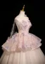 Blumenfee Rosa Perle Applikationen Ballkleider 2025 Ballkleid Bandeau Ärmellos Rückenfreies Lange Festliche Kleider
