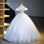 Fashion Sky Blue Sequins Prom Dresses 2023 Ball Gown Off-The-Shoulder Short Sleeve Backless Floor-Length / Long Prom Formal Dresses