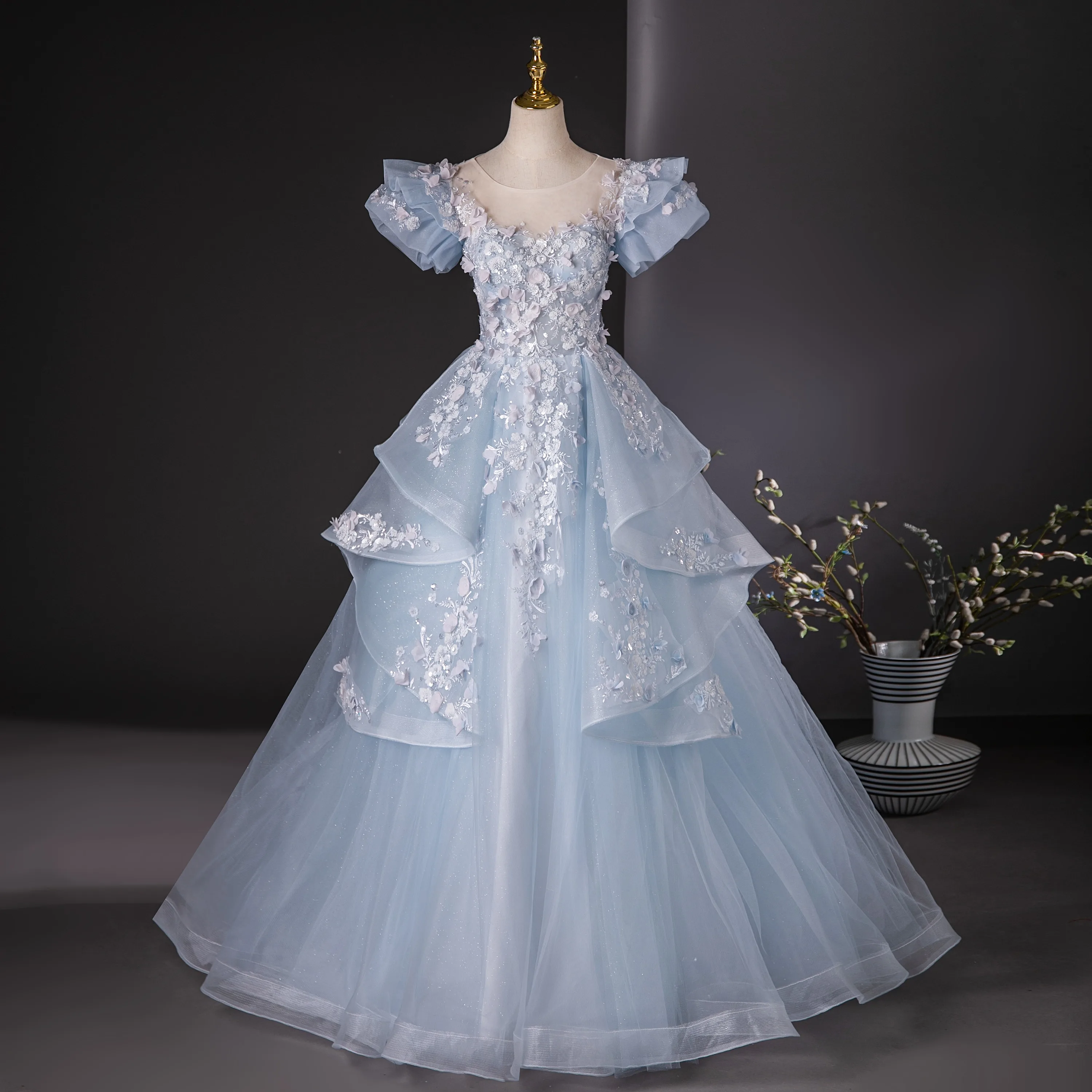 knee length dresses for ladies Vintage Lace Sleeveless Mermaid Fall Wedding Gown
