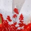 Elegant Red Beading Sequins Lace Flower Prom Dresses 2023 Ball Gown Satin Scoop Neck Short Sleeve Floor-Length / Long Prom Formal Dresses