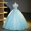 Flower Fairy Mint Green Beading Lace Flower Prom Dresses 2023 Ball Gown Scoop Neck Sleeveless Backless Floor-Length / Long Prom Formal Dresses