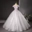 Flower Fairy White Appliques Beading Pearl Sequins Ball Gown Prom Dresses 2024 Off-The-Shoulder Sleeveless Backless Floor-Length / Long Prom Formal Dresses