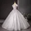 Flower Fairy White Appliques Beading Pearl Sequins Ball Gown Prom Dresses 2024 Off-The-Shoulder Sleeveless Backless Floor-Length / Long Prom Formal Dresses